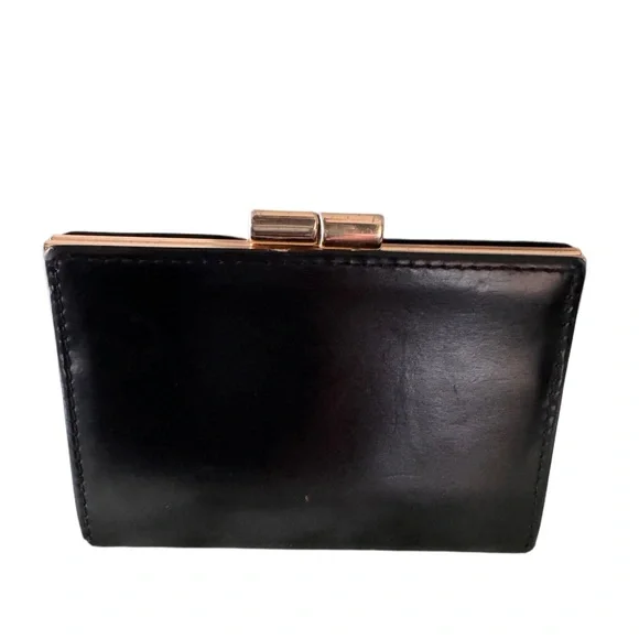 EUC Burberry Wallet Coin Purse Black Leather Novacheck Beige - Picture 3 of 7